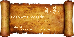 Meinhart Zoltán névjegykártya